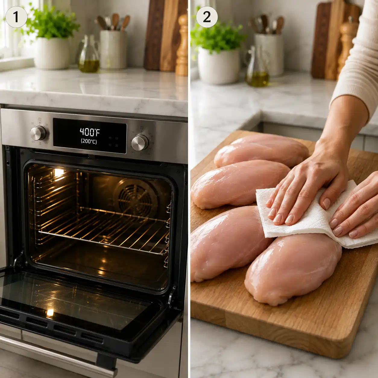 baked chicken breast preparation
