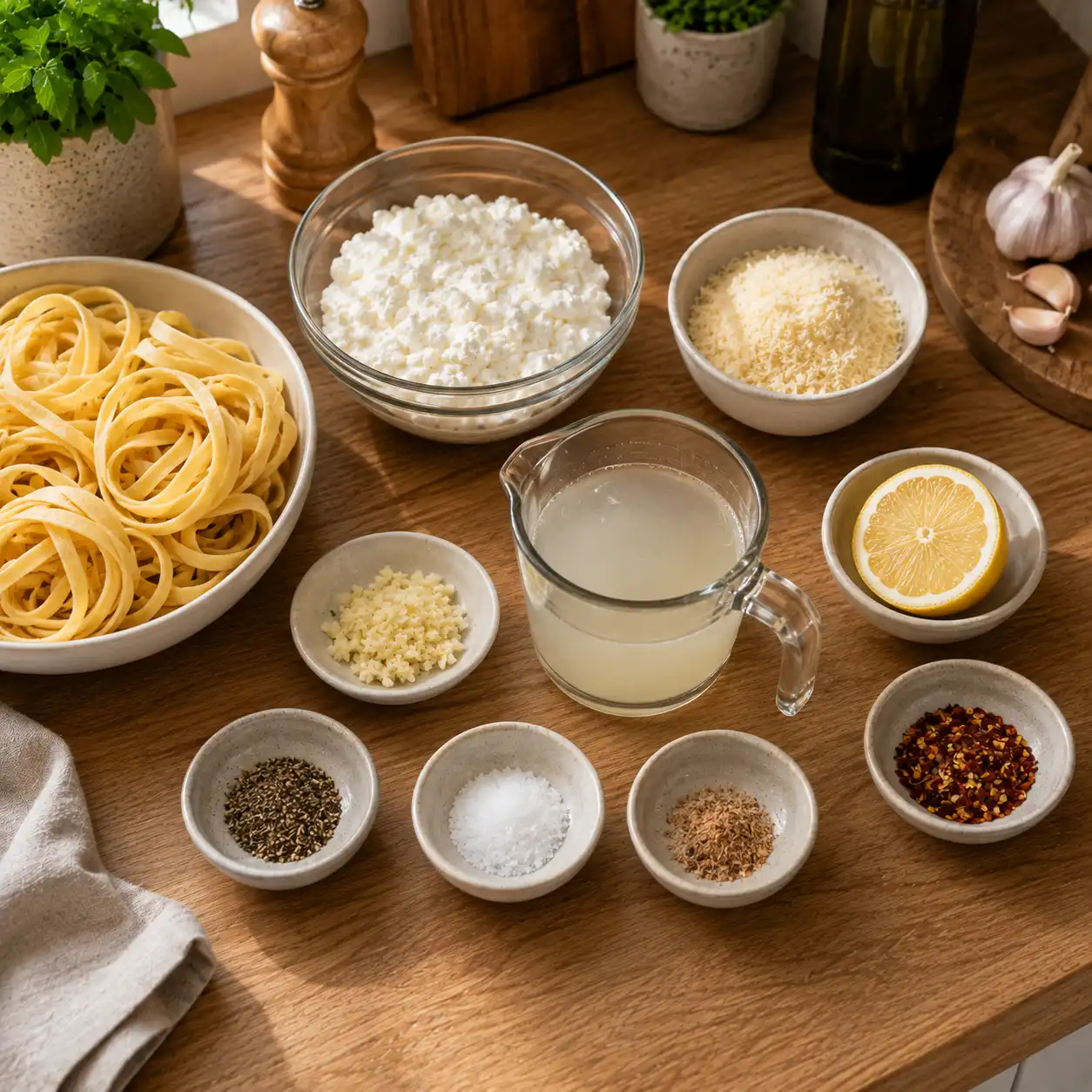Cottage Cheese Alfredo ingredients