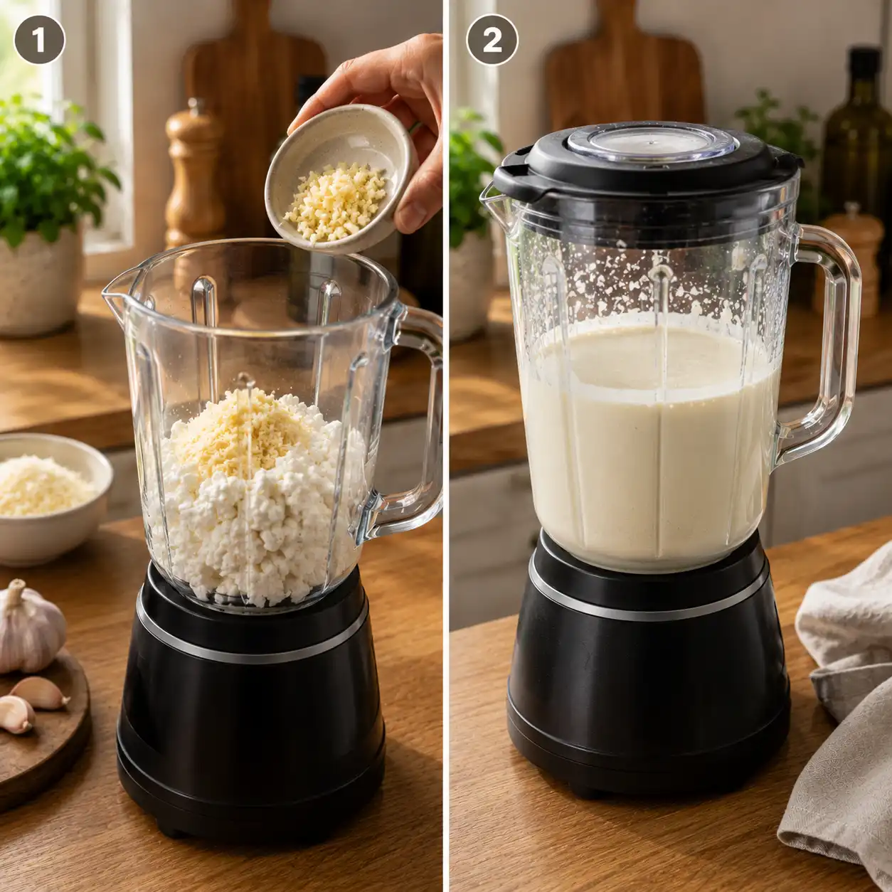 Cottage Cheese Alfredo preparation