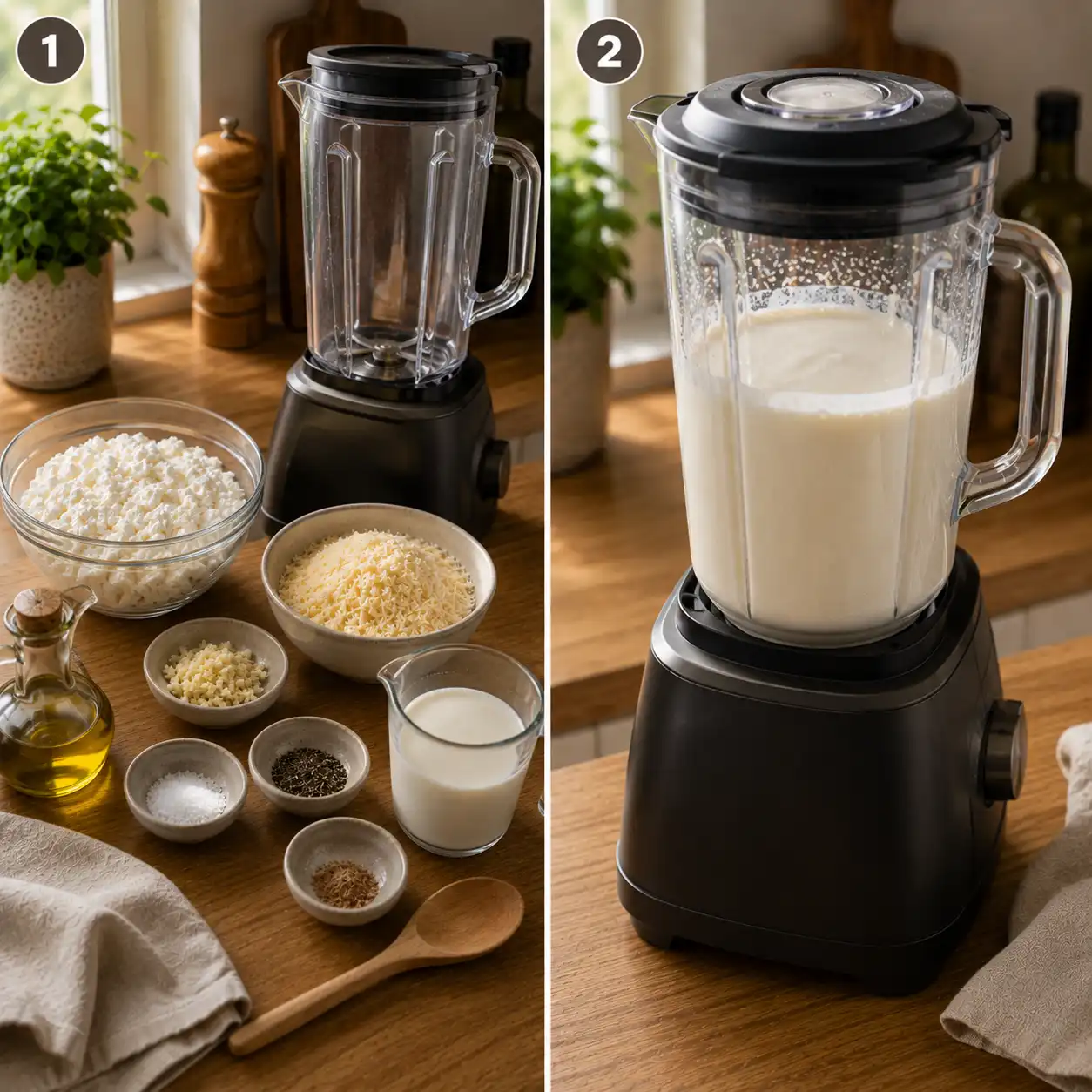 cottage cheese alfredo sauce preparation