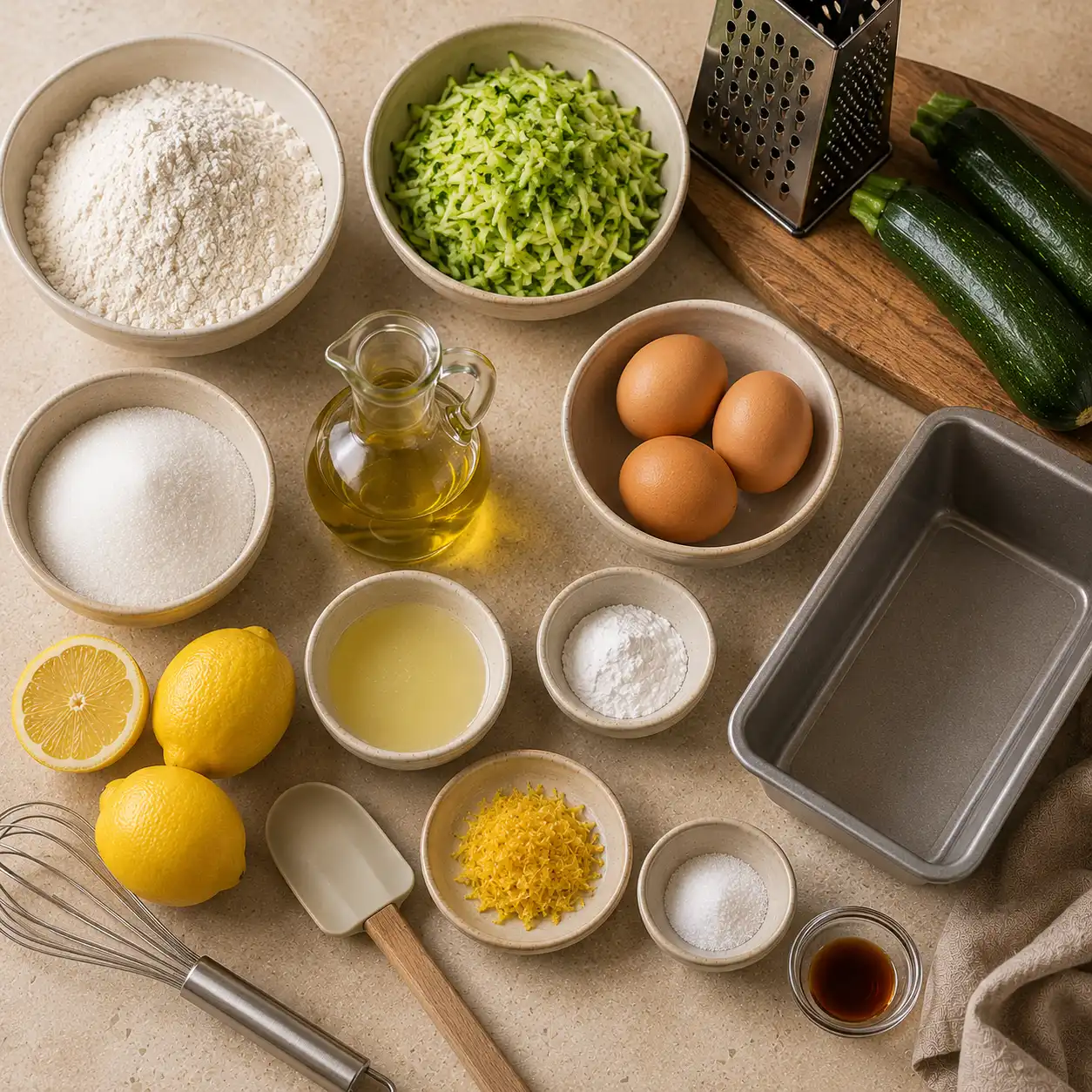 Lemon Zucchini Bread Recipe ingredients
