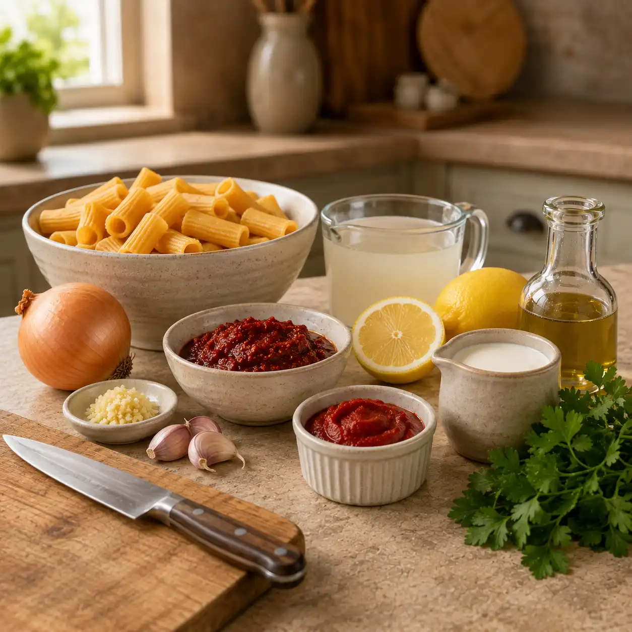 Zena Kamgaing harissa pasta recipe ingredients