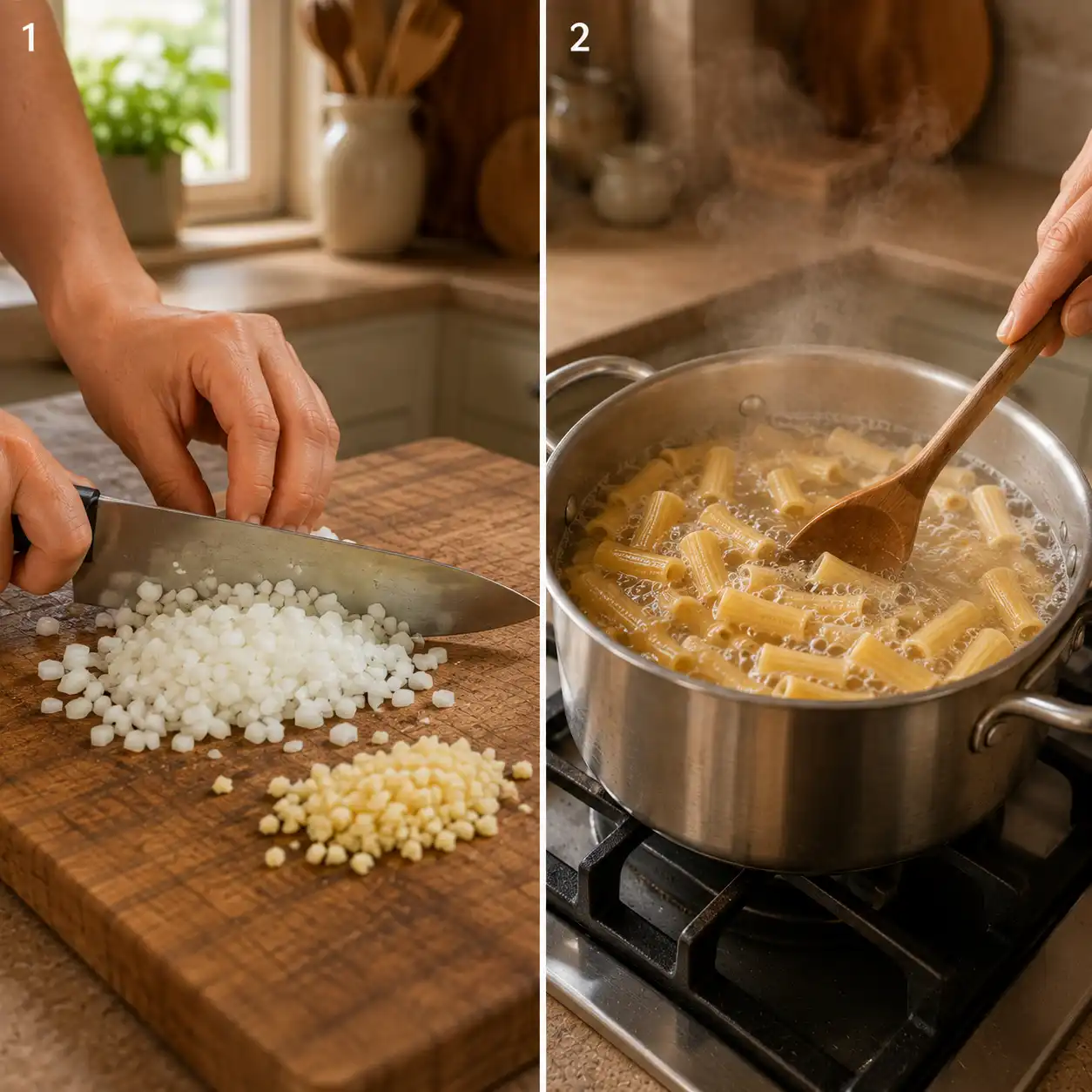 Zena Kamgaing harissa pasta recipe preparation