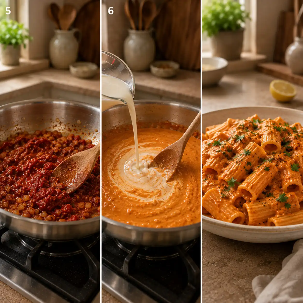 Zena Kamgaing harissa pasta recipe final dish