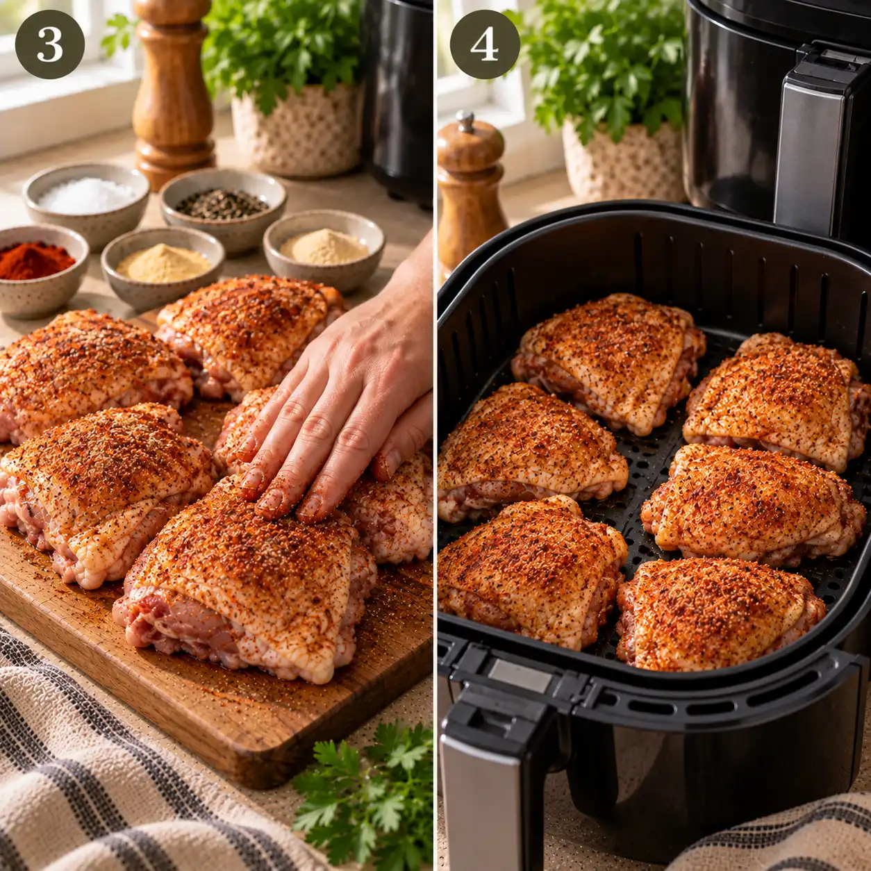 Air Fryer Chicken Thighs final dish