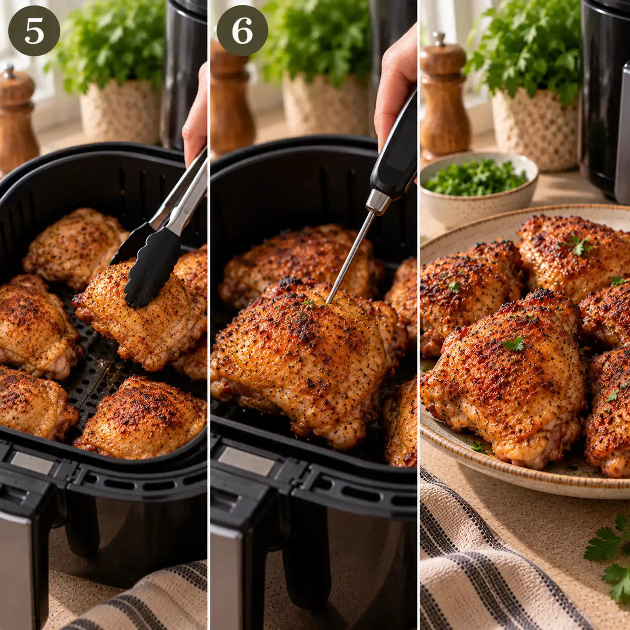 Air Fryer Chicken Thighs final dish