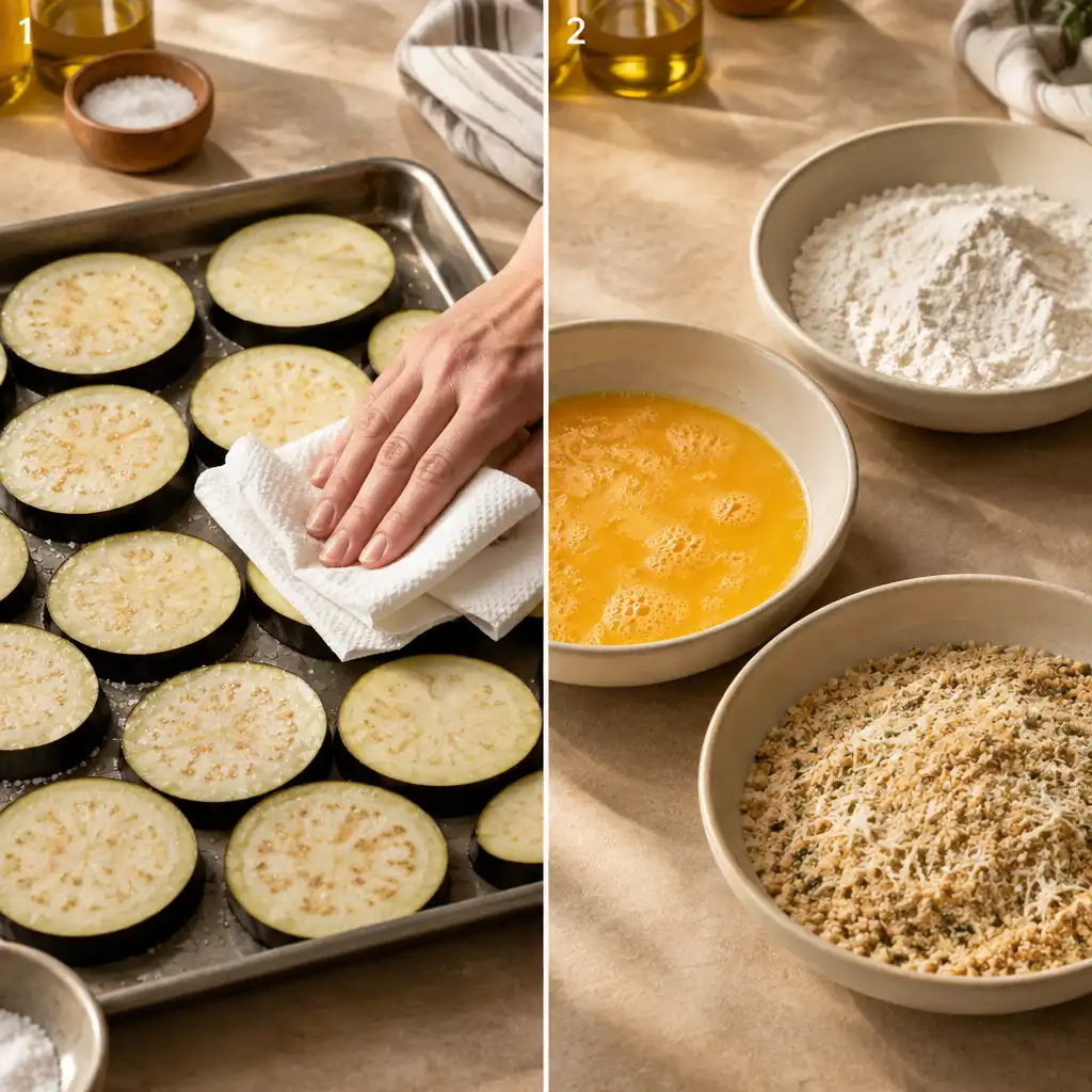 baked eggplant parmesan recipe preparation