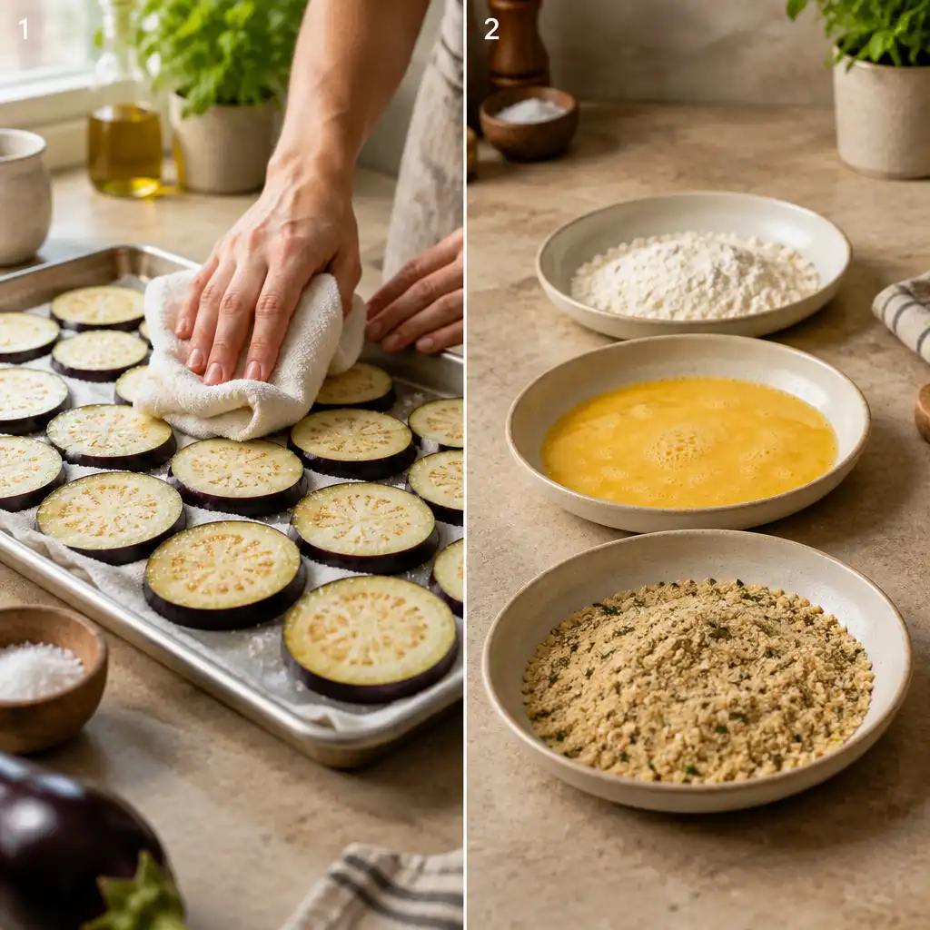 eggplant parmesan preparation
