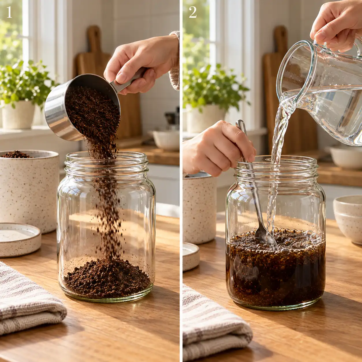Cranberry Coffee Cold Brew preparation