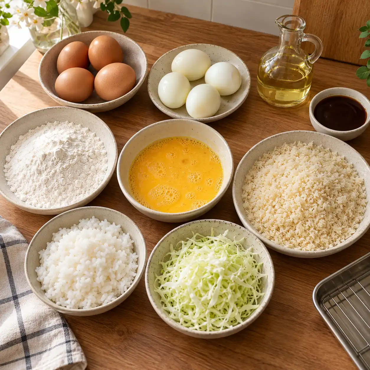 Egg Katsu ingredients