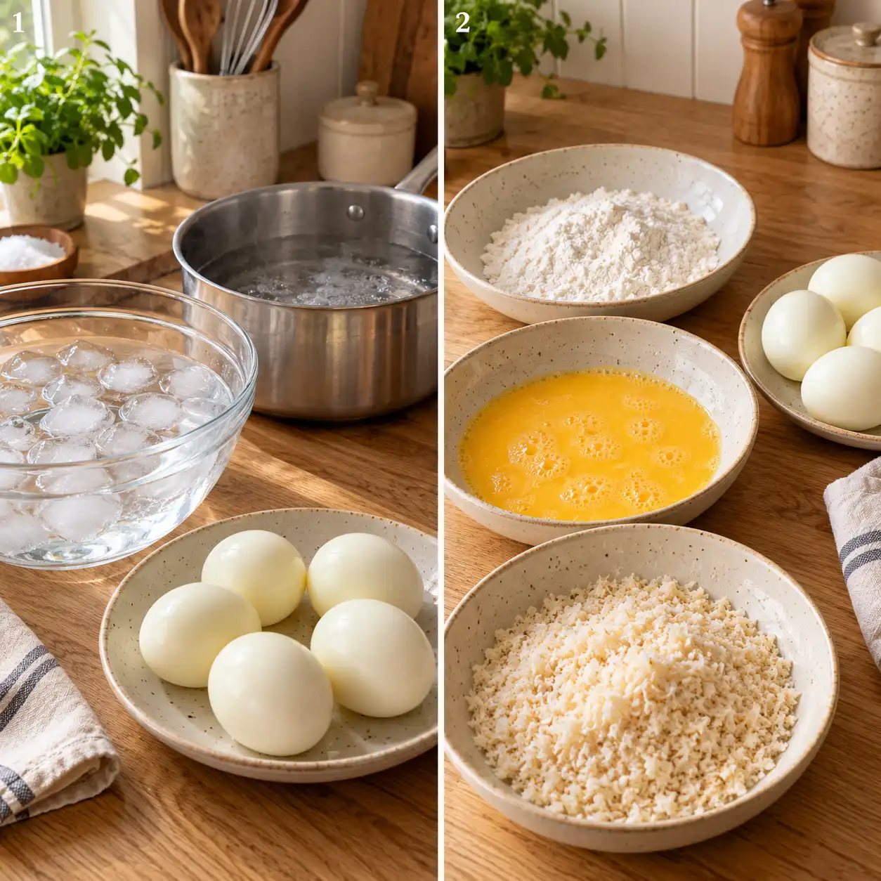 Egg Katsu preparation