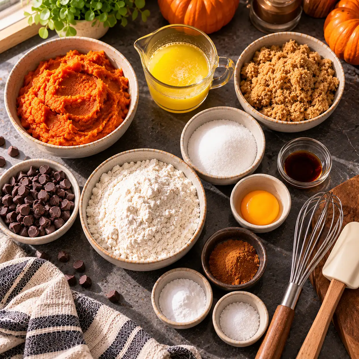 chewy pumpkin chocolate chip cookies ingredients