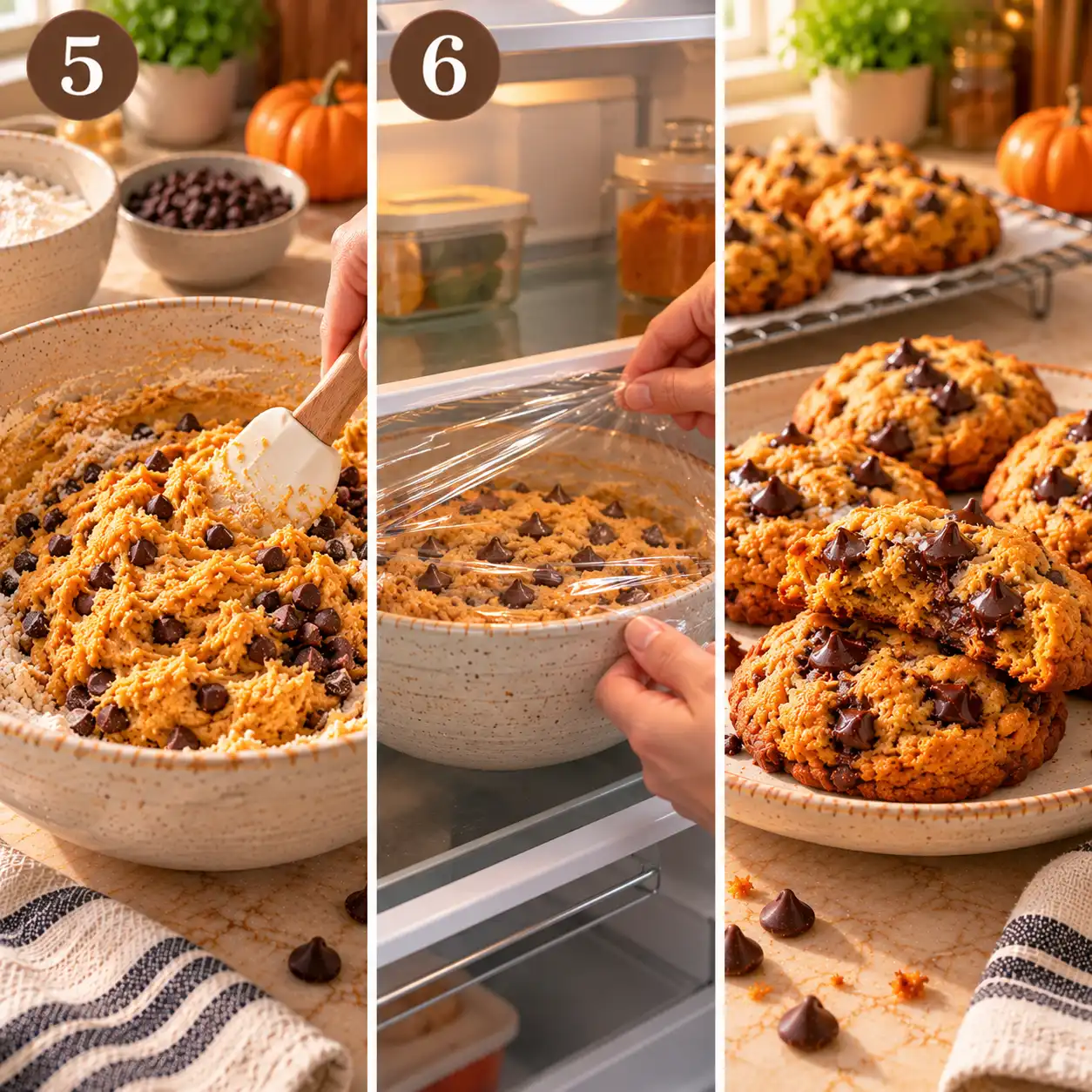 pumpkin chocolate chip cookies final dish